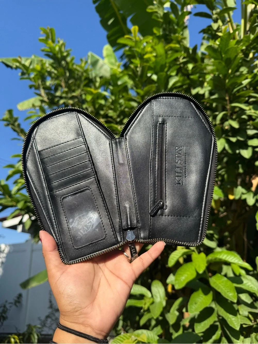 Killstar Black Coffin Wallet with Embossed Pentagram